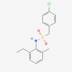 molecular formula C16H18ClNO2S B10969314 1-(4-chlorophenyl)-N-(2-ethyl-6-methylphenyl)methanesulfonamide 