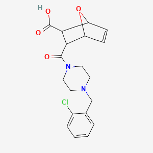 molecular formula C19H21ClN2O4 B10969320 3-{[4-(2-Chlorobenzyl)piperazin-1-yl]carbonyl}-7-oxabicyclo[2.2.1]hept-5-ene-2-carboxylic acid 