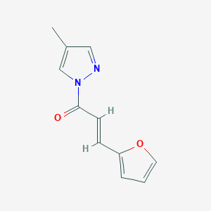 molecular formula C11H10N2O2 B10969339 (2E)-3-(furan-2-yl)-1-(4-methyl-1H-pyrazol-1-yl)prop-2-en-1-one 