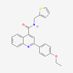 molecular formula C23H20N2O2S B10969362 2-(4-ethoxyphenyl)-N-(thiophen-2-ylmethyl)quinoline-4-carboxamide 