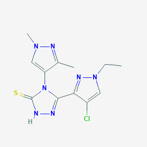 5-(4-chloro-1-ethyl-1H-pyrazol-3-yl)-4-(1,3-dimethyl-1H-pyrazol-4-yl)-4H-1,2,4-triazole-3-thiol