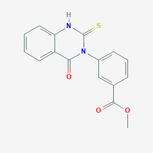 molecular formula C16H12N2O3S B10969378 methyl 3-(4-oxo-2-sulfanylquinazolin-3(4H)-yl)benzoate 