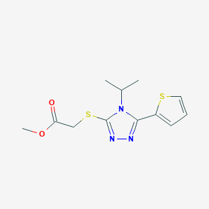 molecular formula C12H15N3O2S2 B10969399 methyl {[4-(propan-2-yl)-5-(thiophen-2-yl)-4H-1,2,4-triazol-3-yl]sulfanyl}acetate 