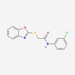 molecular formula C15H11ClN2O2S B10969402 2-(1,3-benzoxazol-2-ylsulfanyl)-N-(3-chlorophenyl)acetamide 