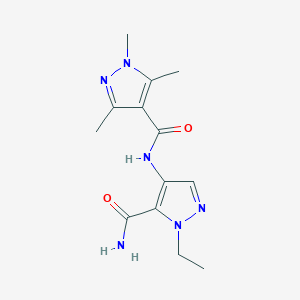 N-(5-carbamoyl-1-ethyl-1H-pyrazol-4-yl)-1,3,5-trimethyl-1H-pyrazole-4-carboxamide