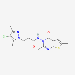 3-(4-Chloro-3,5-dimethyl-1H-pyrazol-1-YL)-N-[2,6-dimethyl-4-oxothieno[2,3-D]pyrimidin-3(4H)-YL]propanamide