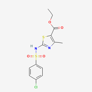 Ethyl 2-{[(4-chlorophenyl)sulfonyl]amino}-4-methyl-1,3-thiazole-5-carboxylate