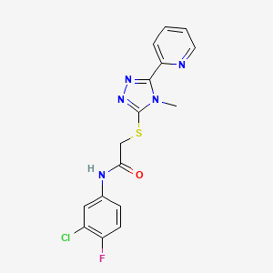 N-(3-chloro-4-fluorophenyl)-2-{[4-methyl-5-(pyridin-2-yl)-4H-1,2,4-triazol-3-yl]sulfanyl}acetamide