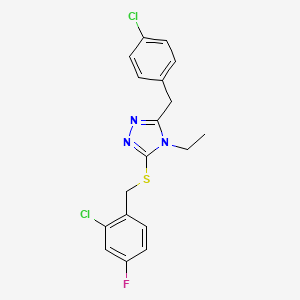 3-(4-chlorobenzyl)-5-[(2-chloro-4-fluorobenzyl)sulfanyl]-4-ethyl-4H-1,2,4-triazole