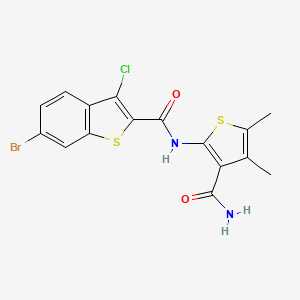 molecular formula C16H12BrClN2O2S2 B10969528 6-bromo-N-(3-carbamoyl-4,5-dimethylthiophen-2-yl)-3-chloro-1-benzothiophene-2-carboxamide 