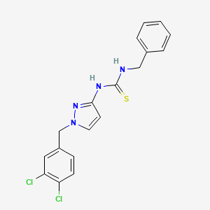 molecular formula C18H16Cl2N4S B10969532 1-benzyl-3-[1-(3,4-dichlorobenzyl)-1H-pyrazol-3-yl]thiourea 