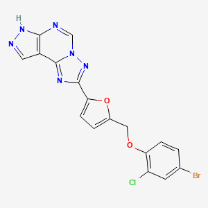 2-{5-[(4-Bromo-2-chlorophenoxy)methyl]-2-furyl}-7H-pyrazolo[4,3-E][1,2,4]triazolo[1,5-C]pyrimidine