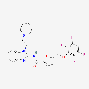 N-{1-[2-(piperidin-1-yl)ethyl]-1H-benzimidazol-2-yl}-5-[(2,3,5,6-tetrafluorophenoxy)methyl]furan-2-carboxamide