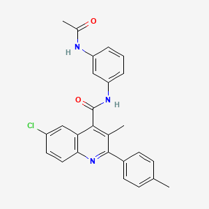 N-[3-(acetylamino)phenyl]-6-chloro-3-methyl-2-(4-methylphenyl)quinoline-4-carboxamide