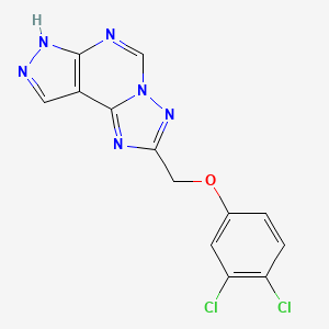 molecular formula C13H8Cl2N6O B10969575 2-[(3,4-dichlorophenoxy)methyl]-7H-pyrazolo[4,3-e][1,2,4]triazolo[1,5-c]pyrimidine 