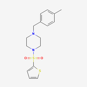 molecular formula C16H20N2O2S2 B10969596 1-(4-Methylbenzyl)-4-(thiophen-2-ylsulfonyl)piperazine 