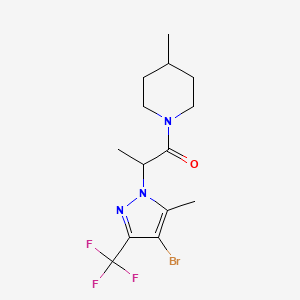 2-[4-bromo-5-methyl-3-(trifluoromethyl)-1H-pyrazol-1-yl]-1-(4-methylpiperidin-1-yl)propan-1-one