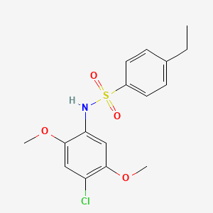 molecular formula C16H18ClNO4S B10969653 N-(4-chloro-2,5-dimethoxyphenyl)-4-ethylbenzenesulfonamide 