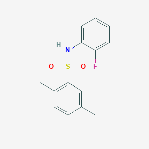 molecular formula C15H16FNO2S B10969656 N-(2-fluorophenyl)-2,4,5-trimethylbenzenesulfonamide 