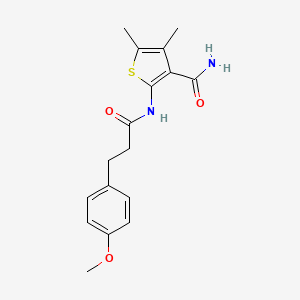 molecular formula C17H20N2O3S B10969660 2-{[3-(4-Methoxyphenyl)propanoyl]amino}-4,5-dimethylthiophene-3-carboxamide 