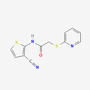 molecular formula C12H9N3OS2 B10969677 N-(3-cyanothiophen-2-yl)-2-(pyridin-2-ylsulfanyl)acetamide 