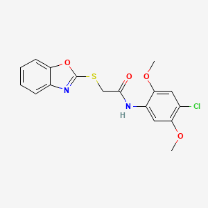 2-(1,3-benzoxazol-2-ylsulfanyl)-N-(4-chloro-2,5-dimethoxyphenyl)acetamide