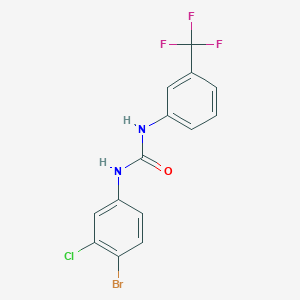 molecular formula C14H9BrClF3N2O B10969702 1-(4-Bromo-3-chlorophenyl)-3-[3-(trifluoromethyl)phenyl]urea 