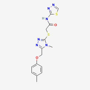 2-({4-methyl-5-[(4-methylphenoxy)methyl]-4H-1,2,4-triazol-3-yl}sulfanyl)-N-(1,3,4-thiadiazol-2-yl)acetamide