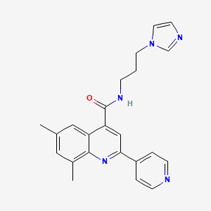 molecular formula C23H23N5O B10969730 N-[3-(1H-imidazol-1-yl)propyl]-6,8-dimethyl-2-(pyridin-4-yl)quinoline-4-carboxamide 