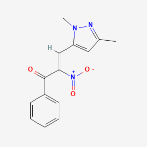 (2Z)-3-(1,3-dimethyl-1H-pyrazol-5-yl)-2-nitro-1-phenylprop-2-en-1-one