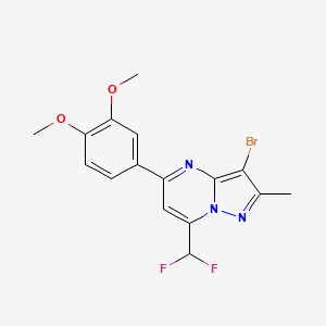 3-Bromo-7-(difluoromethyl)-5-(3,4-dimethoxyphenyl)-2-methylpyrazolo[1,5-a]pyrimidine