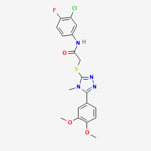 N-(3-chloro-4-fluorophenyl)-2-{[5-(3,4-dimethoxyphenyl)-4-methyl-4H-1,2,4-triazol-3-yl]sulfanyl}acetamide