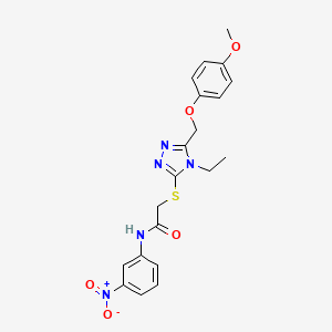 2-({4-ethyl-5-[(4-methoxyphenoxy)methyl]-4H-1,2,4-triazol-3-yl}sulfanyl)-N-(3-nitrophenyl)acetamide