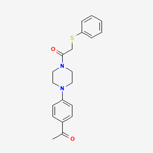 molecular formula C20H22N2O2S B10969867 1-[4-(4-Acetylphenyl)piperazin-1-yl]-2-(phenylsulfanyl)ethanone 