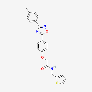 2-{4-[3-(4-methylphenyl)-1,2,4-oxadiazol-5-yl]phenoxy}-N-(thiophen-2-ylmethyl)acetamide