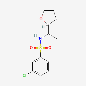 3-chloro-N-[1-(tetrahydrofuran-2-yl)ethyl]benzenesulfonamide