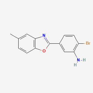 2-Bromo-5-(5-methyl-1,3-benzoxazol-2-yl)aniline