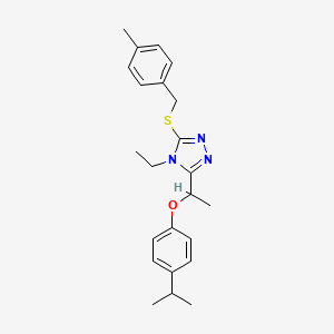 4-ethyl-3-[(4-methylbenzyl)sulfanyl]-5-{1-[4-(propan-2-yl)phenoxy]ethyl}-4H-1,2,4-triazole