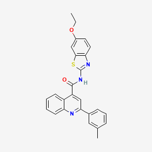 molecular formula C26H21N3O2S B10969956 N-(6-ethoxy-1,3-benzothiazol-2-yl)-2-(3-methylphenyl)quinoline-4-carboxamide 