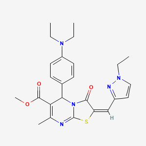 methyl (2E)-5-[4-(diethylamino)phenyl]-2-[(1-ethyl-1H-pyrazol-3-yl)methylidene]-7-methyl-3-oxo-2,3-dihydro-5H-[1,3]thiazolo[3,2-a]pyrimidine-6-carboxylate