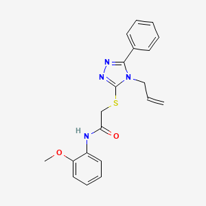 molecular formula C20H20N4O2S B10969983 N-(2-methoxyphenyl)-2-{[5-phenyl-4-(prop-2-en-1-yl)-4H-1,2,4-triazol-3-yl]sulfanyl}acetamide 