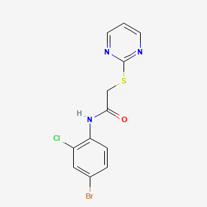 molecular formula C12H9BrClN3OS B10969985 N-(4-bromo-2-chlorophenyl)-2-(pyrimidin-2-ylsulfanyl)acetamide 