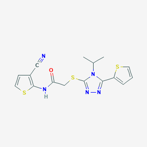 N-(3-cyanothiophen-2-yl)-2-{[4-(propan-2-yl)-5-(thiophen-2-yl)-4H-1,2,4-triazol-3-yl]sulfanyl}acetamide