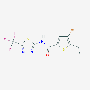 4-bromo-5-ethyl-N-[5-(trifluoromethyl)-1,3,4-thiadiazol-2-yl]thiophene-2-carboxamide