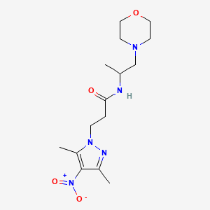 molecular formula C15H25N5O4 B10970047 3-(3,5-dimethyl-4-nitro-1H-pyrazol-1-yl)-N-[1-(morpholin-4-yl)propan-2-yl]propanamide 