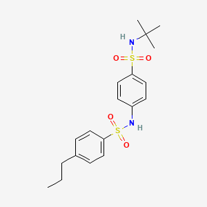 molecular formula C19H26N2O4S2 B10970050 N-[4-(tert-butylsulfamoyl)phenyl]-4-propylbenzenesulfonamide 