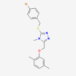 molecular formula C19H20BrN3OS B10970060 3-[(4-bromobenzyl)sulfanyl]-5-[(2,5-dimethylphenoxy)methyl]-4-methyl-4H-1,2,4-triazole 