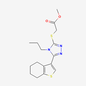 methyl {[4-propyl-5-(4,5,6,7-tetrahydro-1-benzothiophen-3-yl)-4H-1,2,4-triazol-3-yl]sulfanyl}acetate