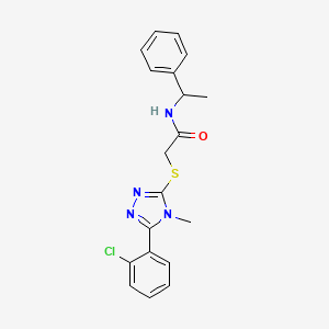 2-{[5-(2-chlorophenyl)-4-methyl-4H-1,2,4-triazol-3-yl]sulfanyl}-N-(1-phenylethyl)acetamide