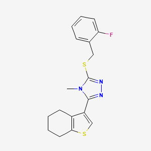 3-[(2-fluorobenzyl)sulfanyl]-4-methyl-5-(4,5,6,7-tetrahydro-1-benzothiophen-3-yl)-4H-1,2,4-triazole